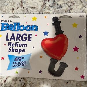 Love Heart Foil Balloon - Red and Black